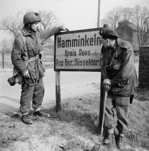 Airborne soldier with Browning Hi Power Pistol